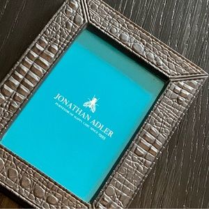 JONATHAN ADLER | BLACK PORCELAIN | CROCODILE EMBOSSED | 5x7 | FRAME | NEW